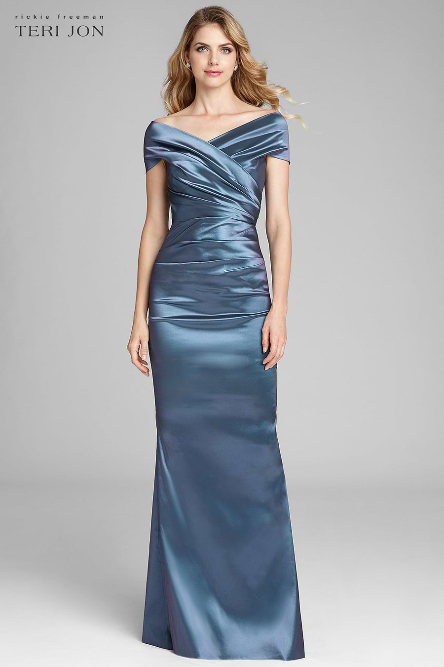 Teri Jon By Rickie Freeman Women's Taffeta Gown - Slate