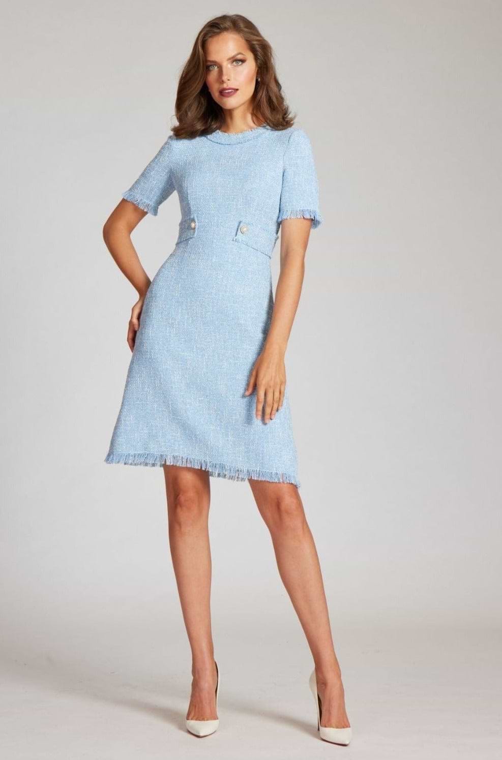 Boucle Tweed Short Sleeve Day Time Dress –