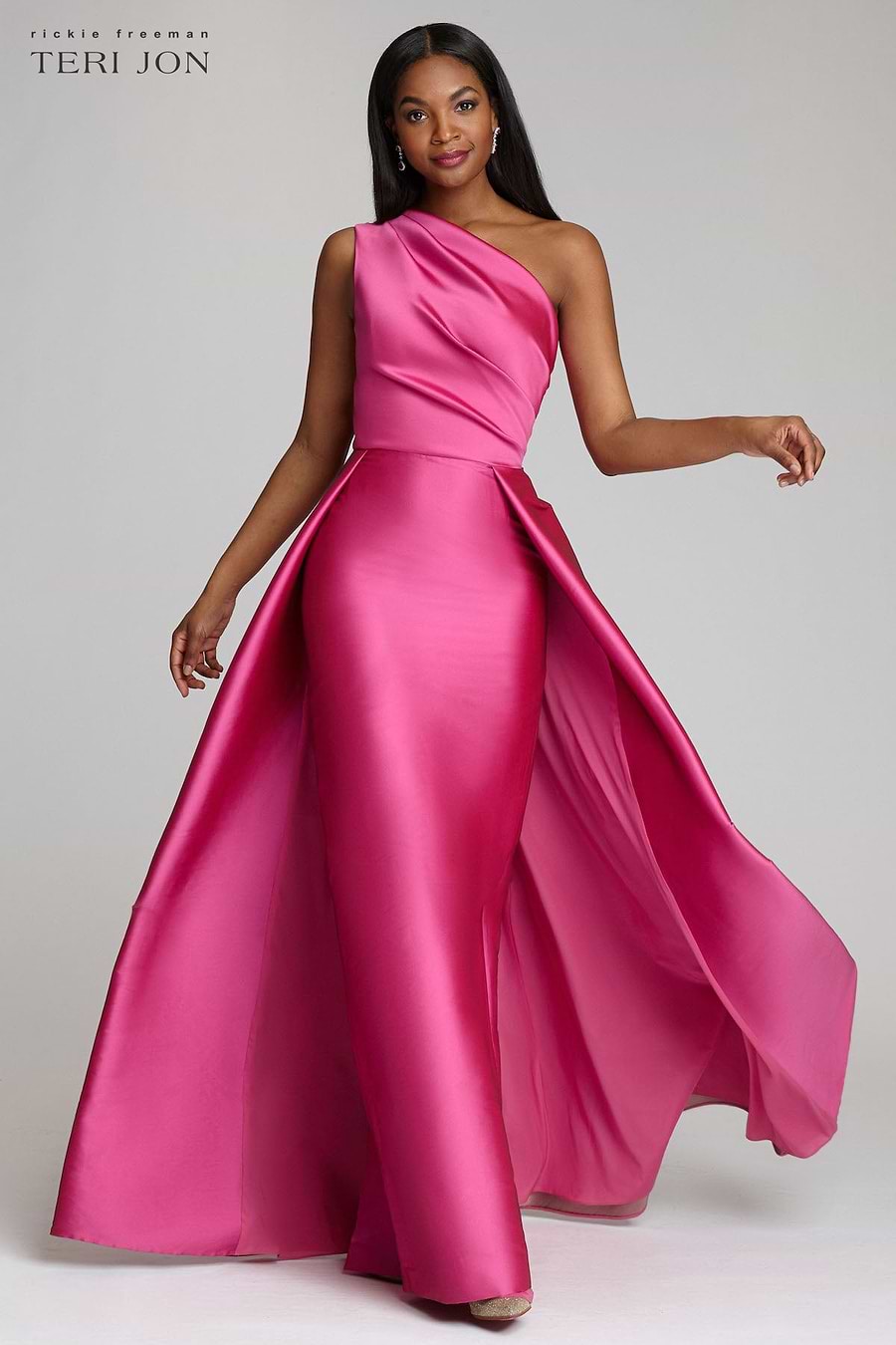 One Shoulder Stretch Gazar Gown –