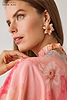 Blooming Blush Flower Earrings with Beaded Accents