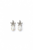 Baroque Pearl and Crystal Flower Earrings