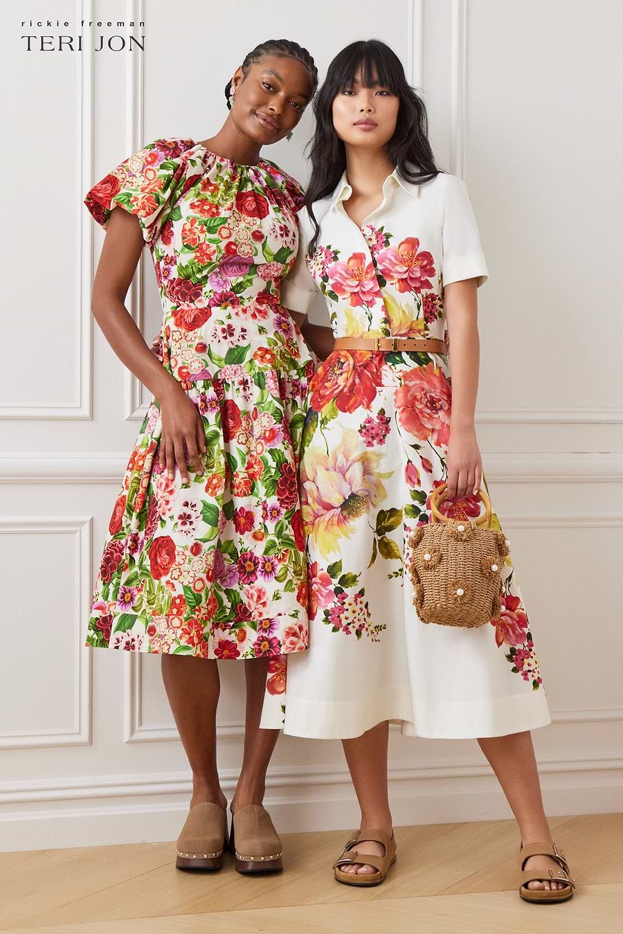 Floral Printed Cotton Shirt Dress –