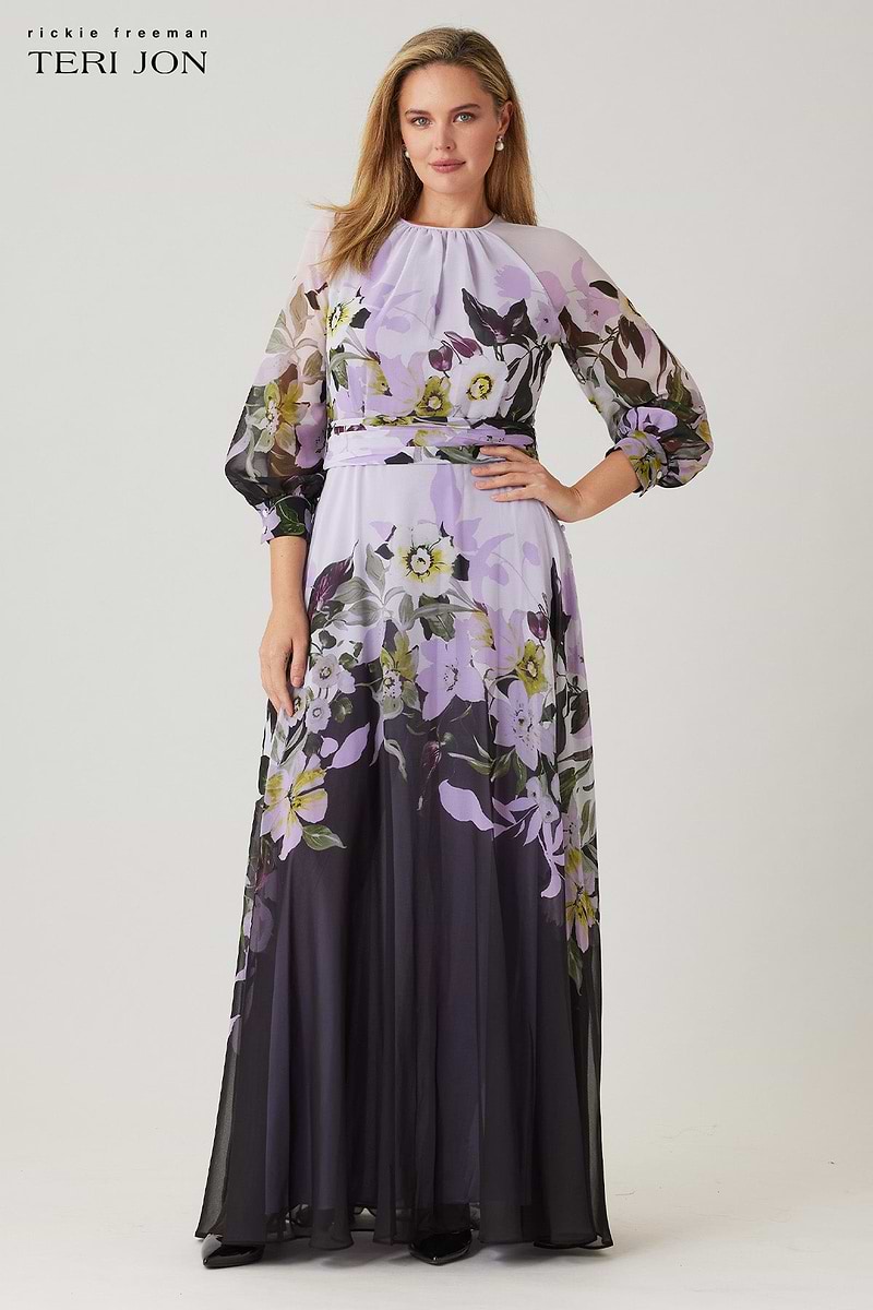 Chiffon Floral Maxi Gown