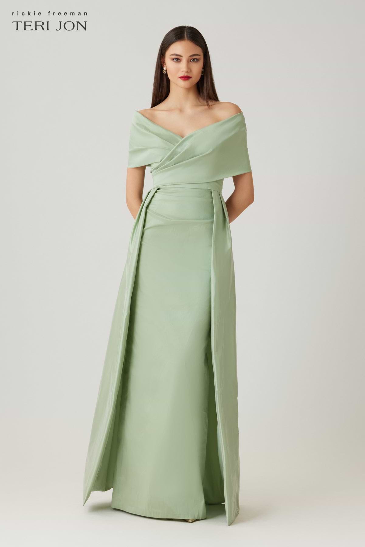 off shoulder taffeta dress The Overlay Skirt Gown Garden Darling Embroidered Floral The 3D hand sewing group-DHD10017 Color:Floral Black Apricot