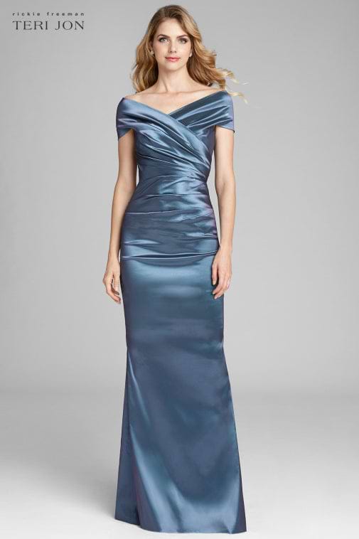 Teri Jon By Rickie Freeman Women's Taffeta Gown - Slate