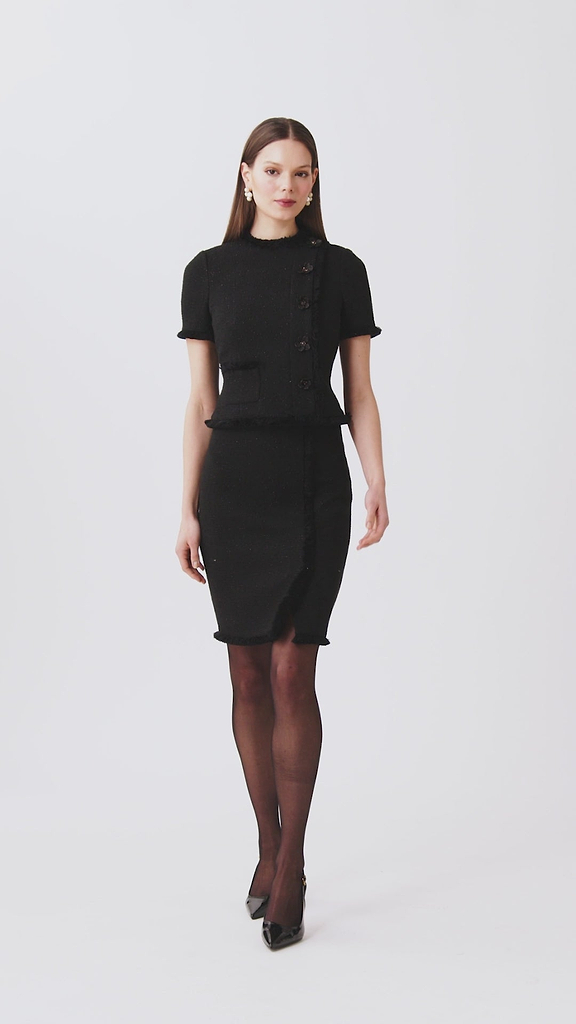 black tweed dress Nadine - Mini - or any occasion you want look like a perfect lady Shiny tweed dress