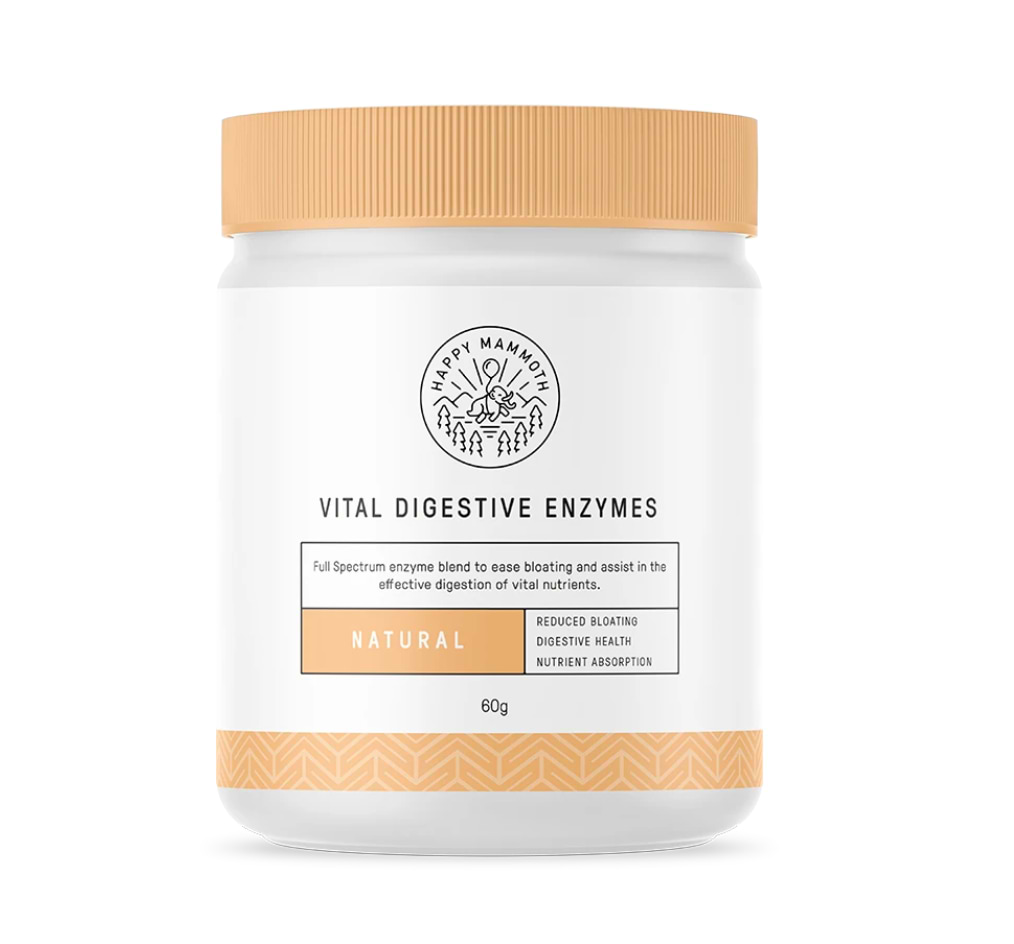 A bottle of vital digestive enzymes keto supplements