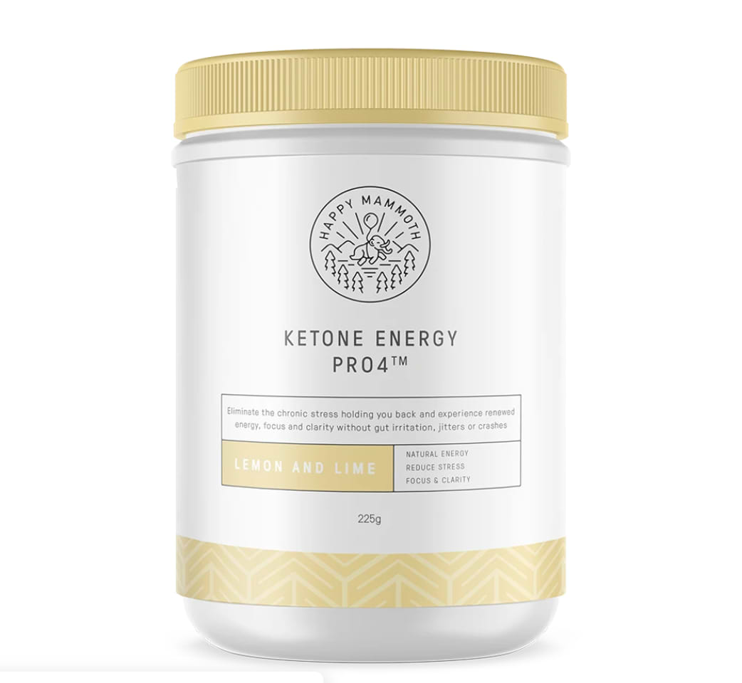 A bottle of Ketone Energy Pro4 keto supplements