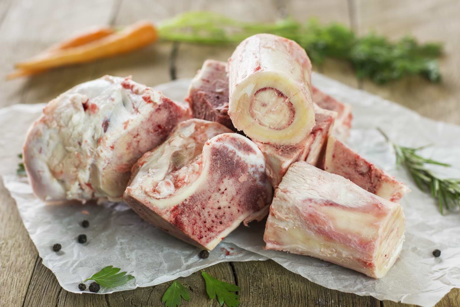 Where to buy bone broth: A pile of bones on parchment