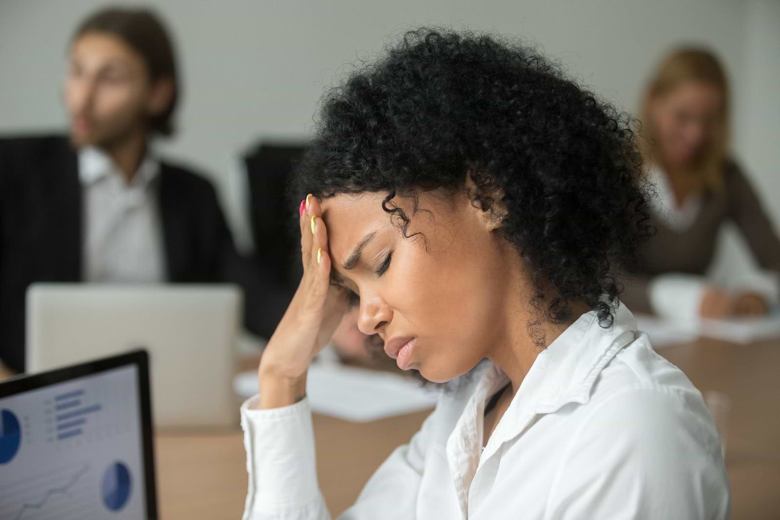 woman with headache