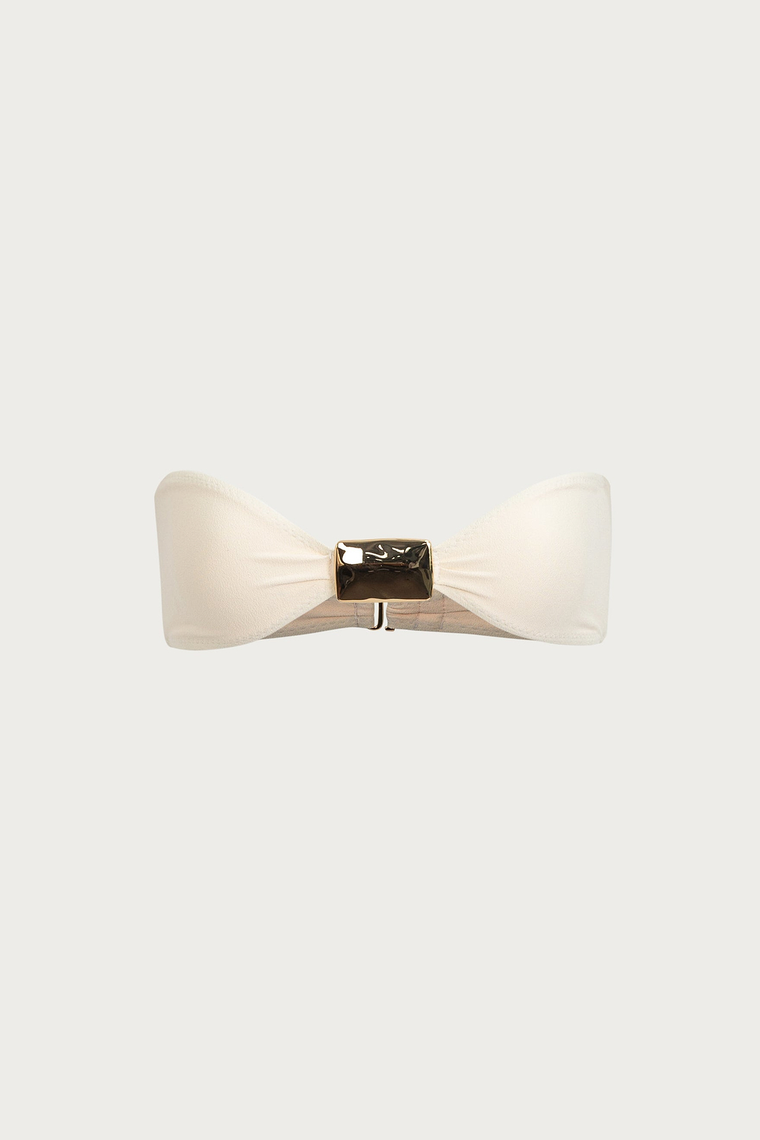 Hammered Bandeau Top (Faux Suede Cream)