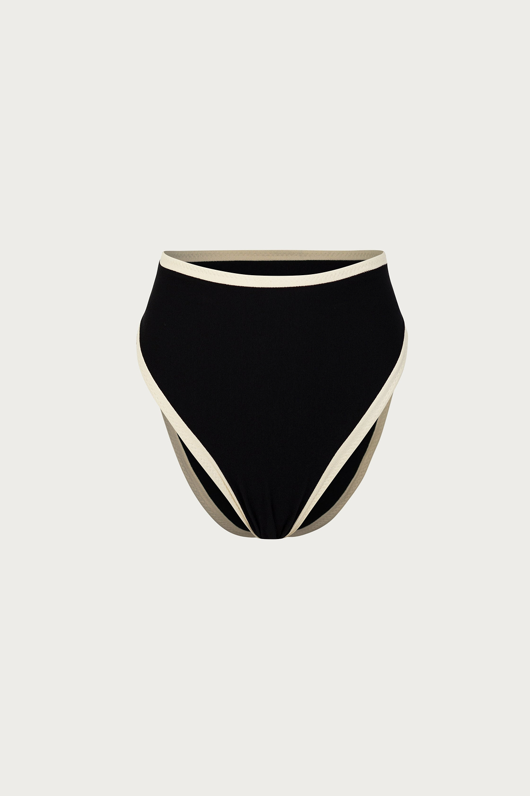 High Rise Bottom (Faux Suede Black/Cream)