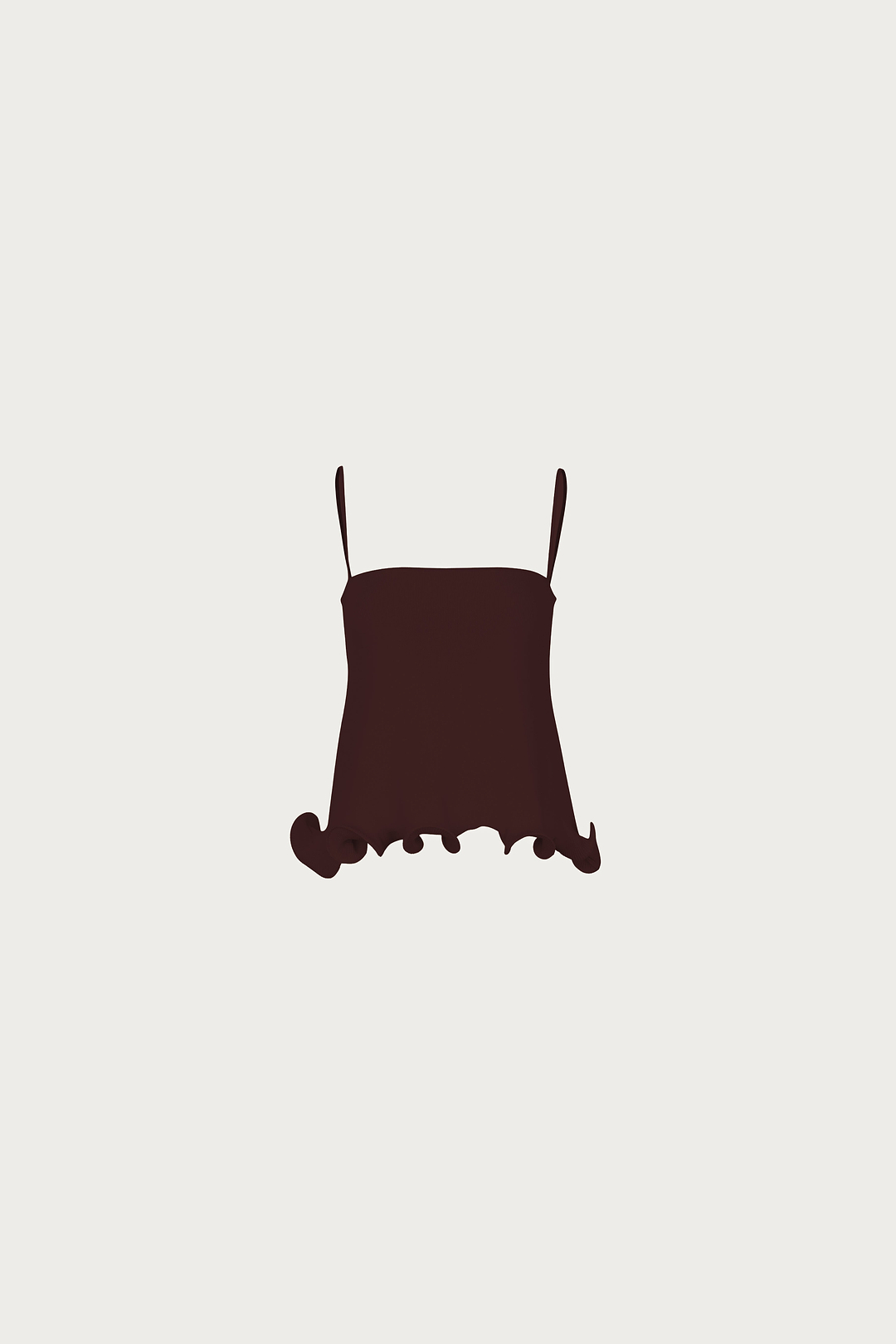 Ruffle Hem Tank (Chocolate Brown)