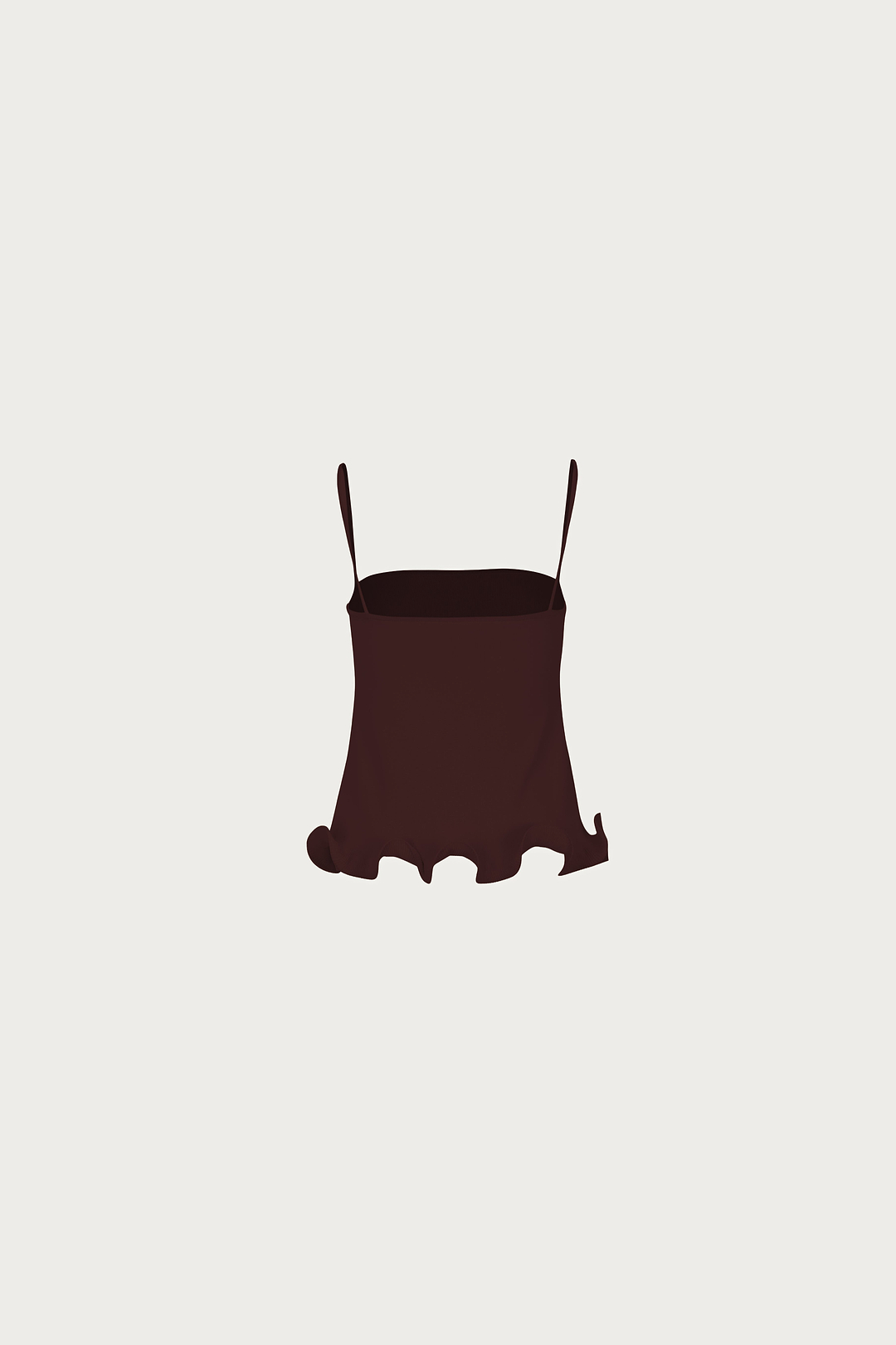 Ruffle Hem Tank (Chocolate Brown)