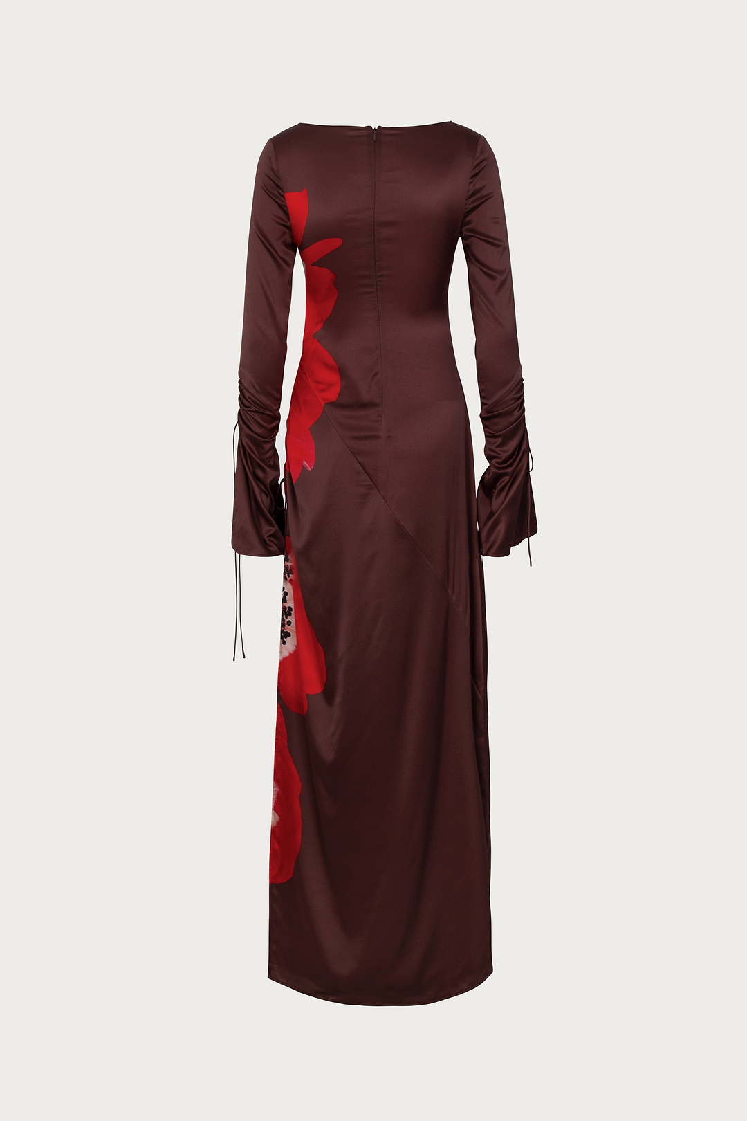 Silk Floral Gown (Brown/Red)