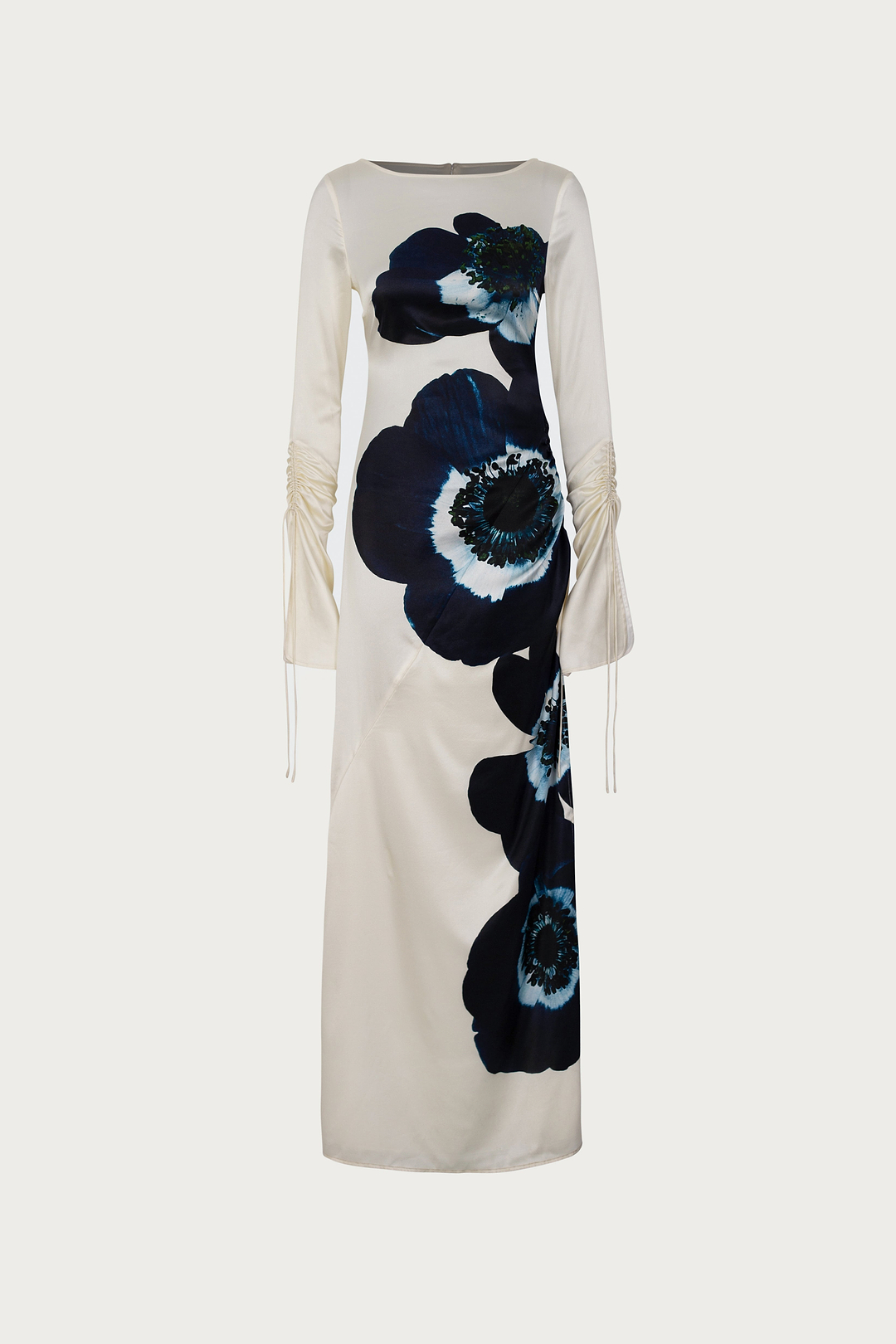 Silk Floral Gown (Cream/Navy)