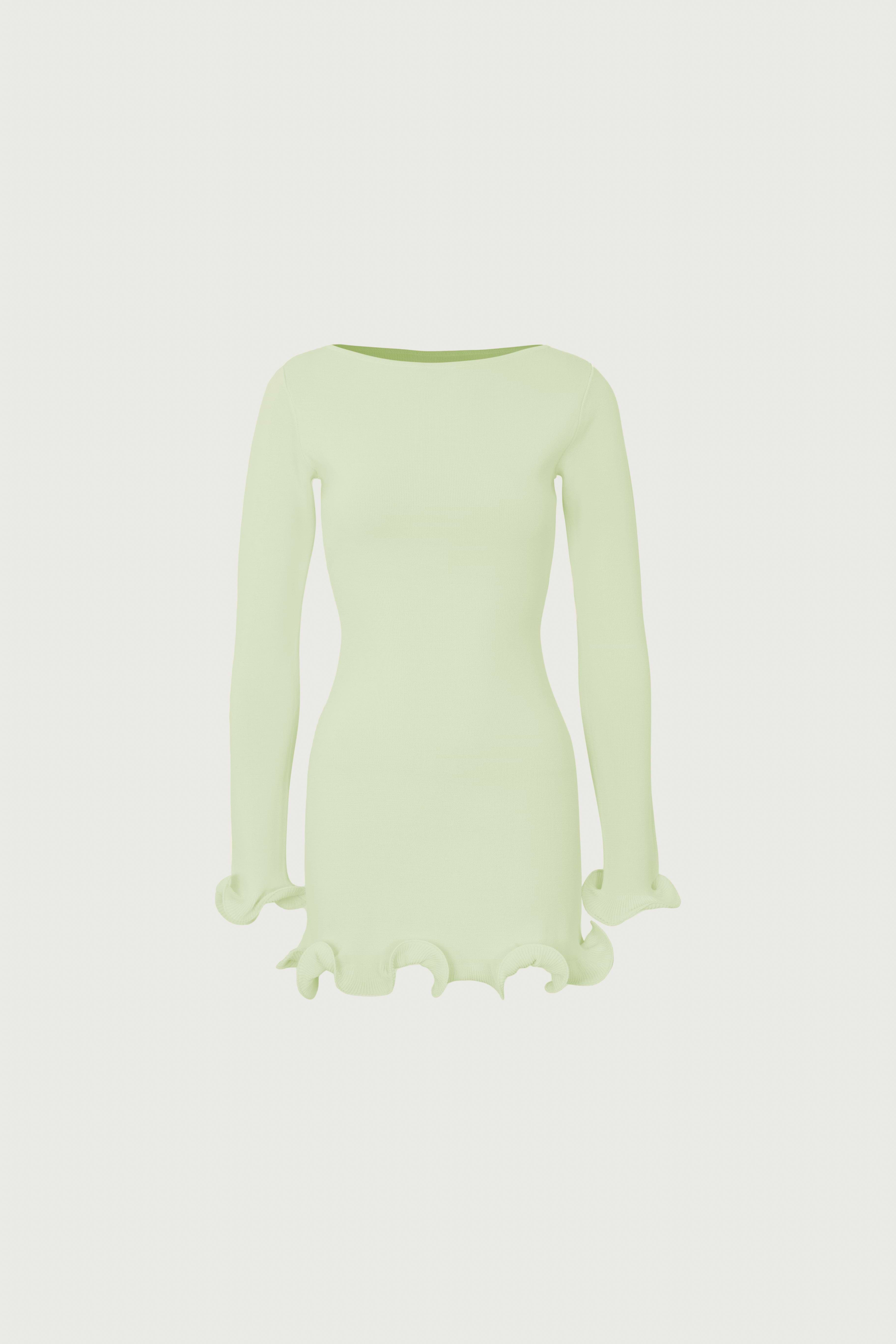 Ruffle Hem Mini Dress (Mint)