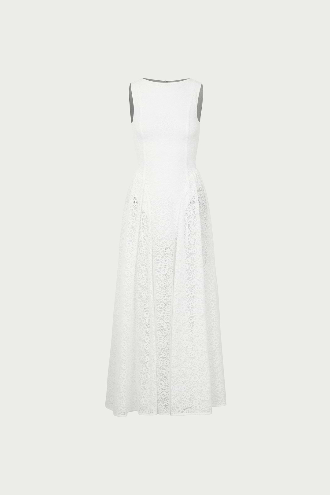 French Lace Midi Dress (White)