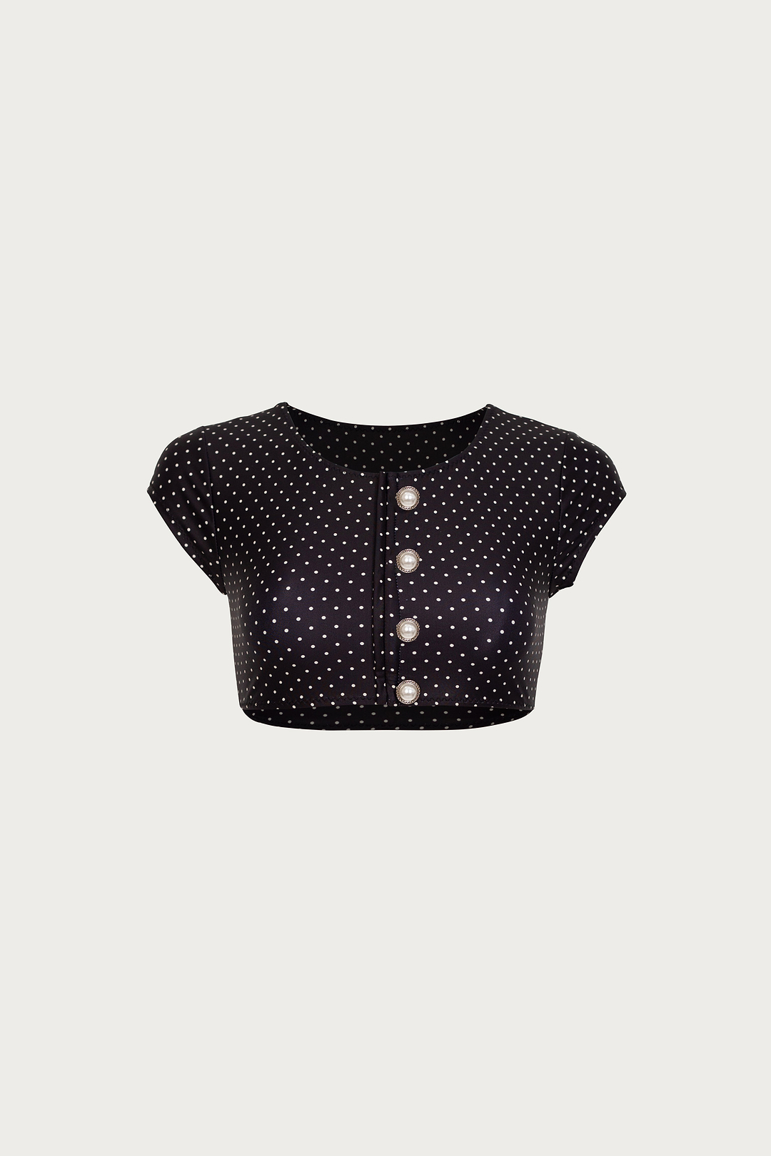 The Grace Top (Black Cream Polka Dot)