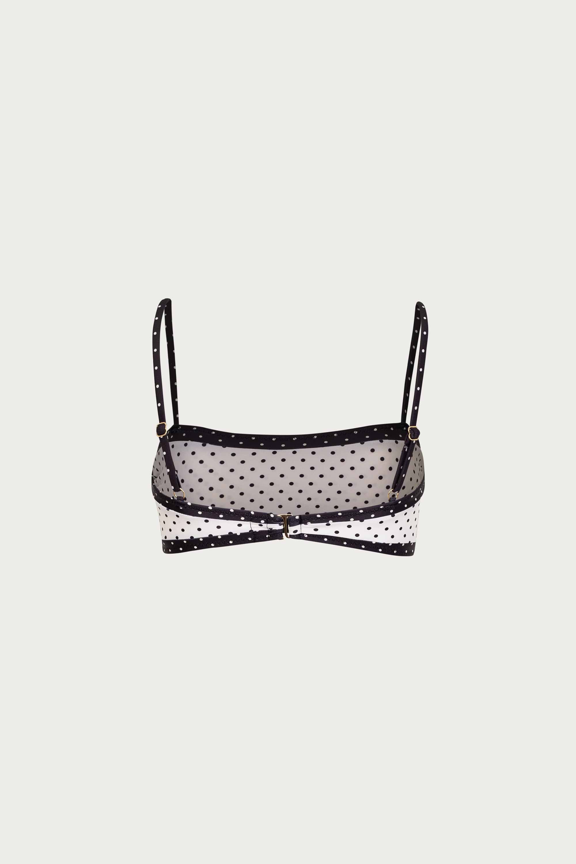 Bandeau Top (Cream Black Polka Dot/Black)