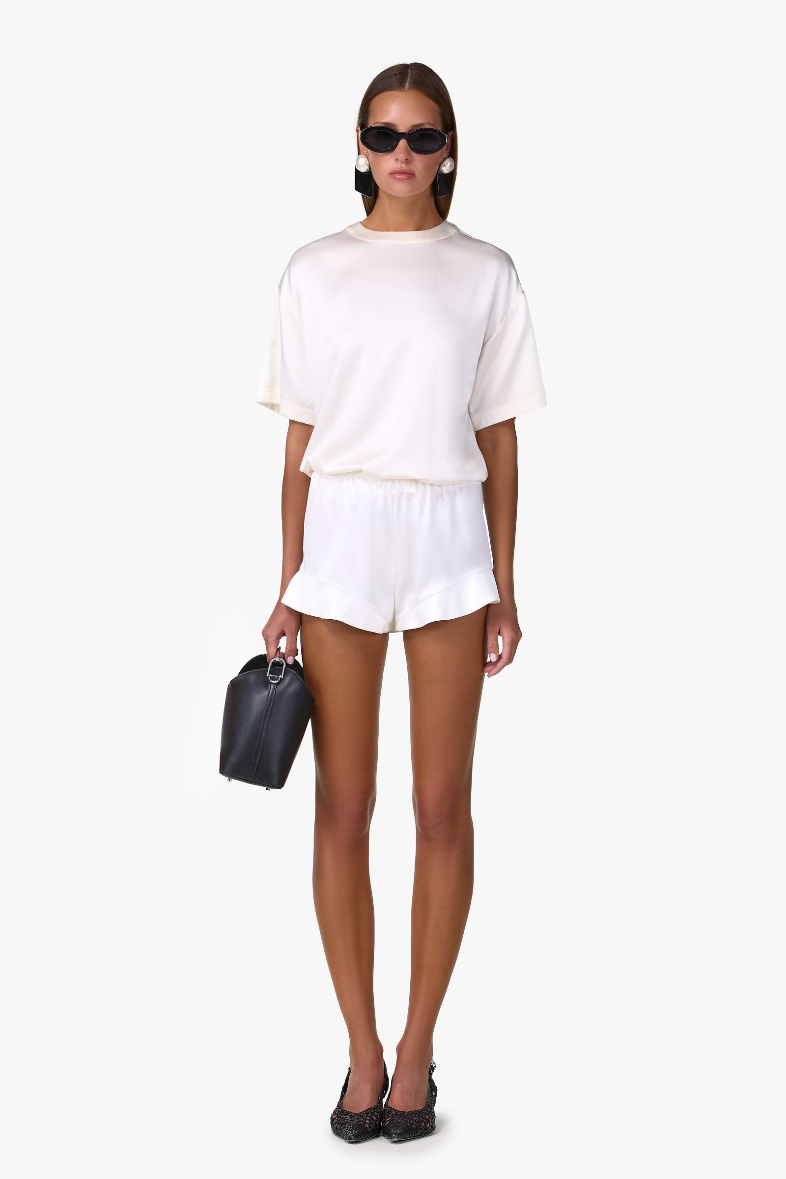 Silk Ruffle Short (Cream)