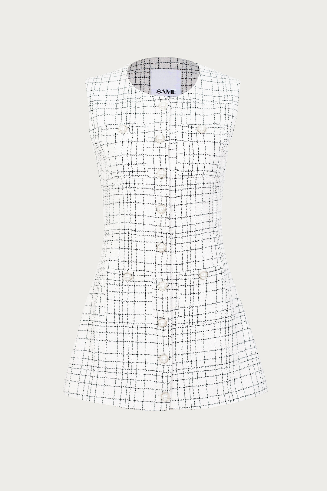 Grace Dress (White Tweed)