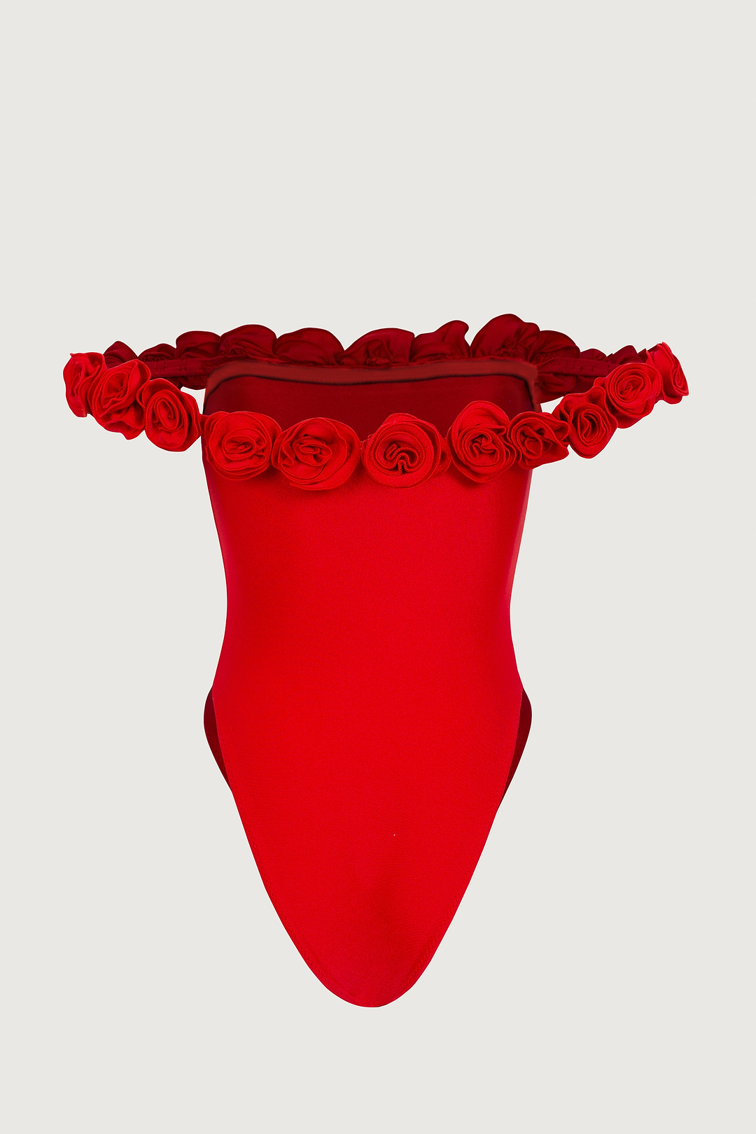 Rosette Off Shoulder One Piece (Scarlet Red/Red)