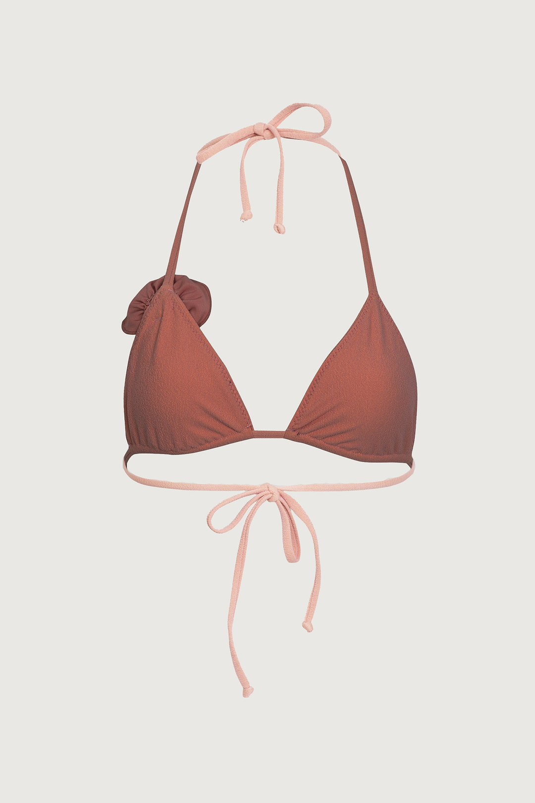 Rosette Triangle Top (Faux Suede Blush/Blush)