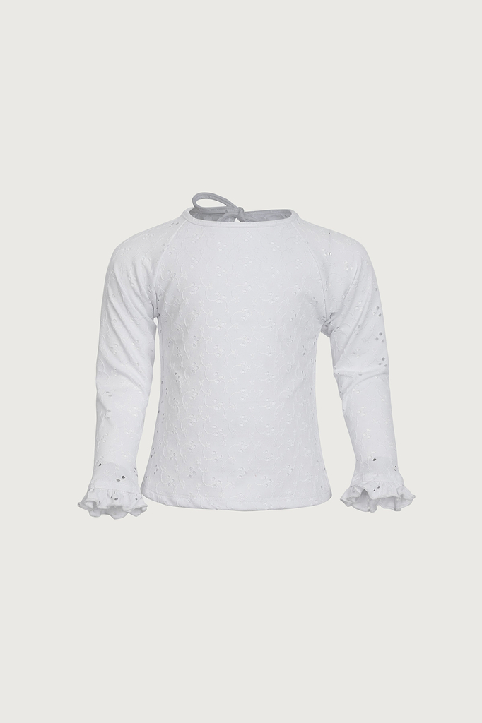 ruffle rashguard KIDS-RRASH-WHITE-12M