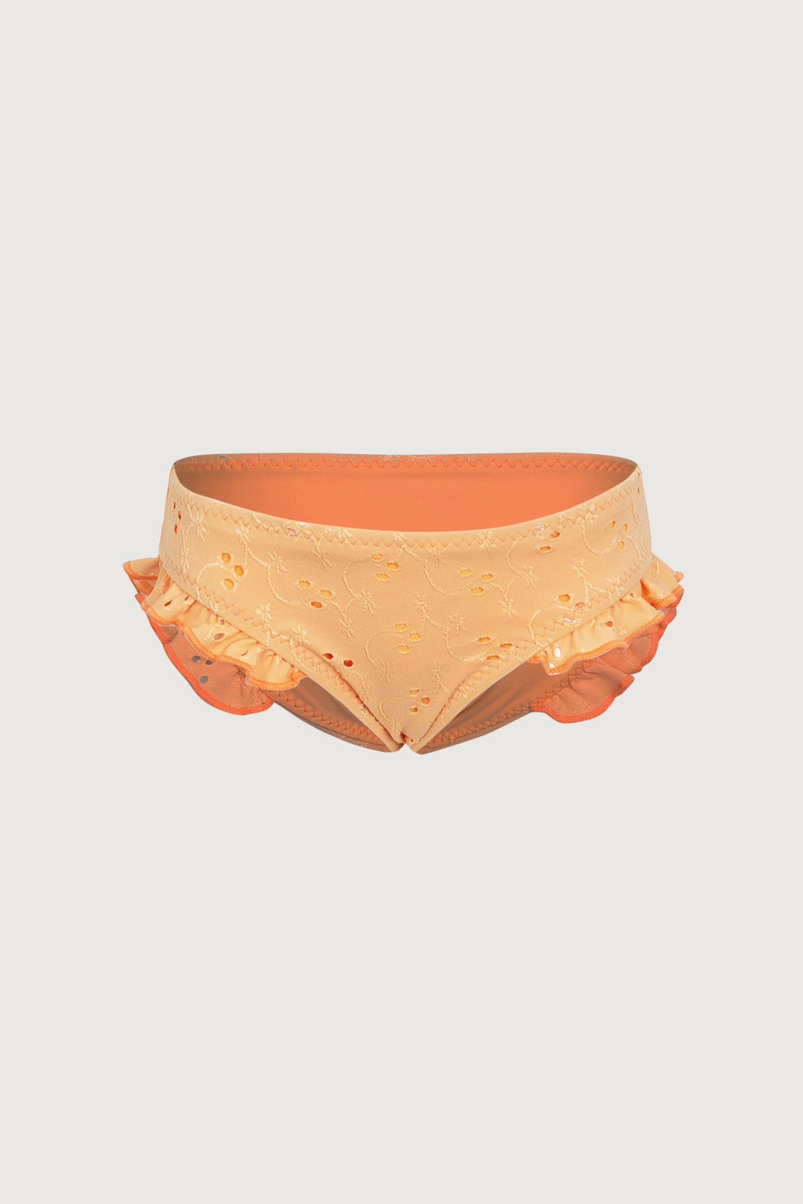 ruffle brief bottom (peach eyelet)