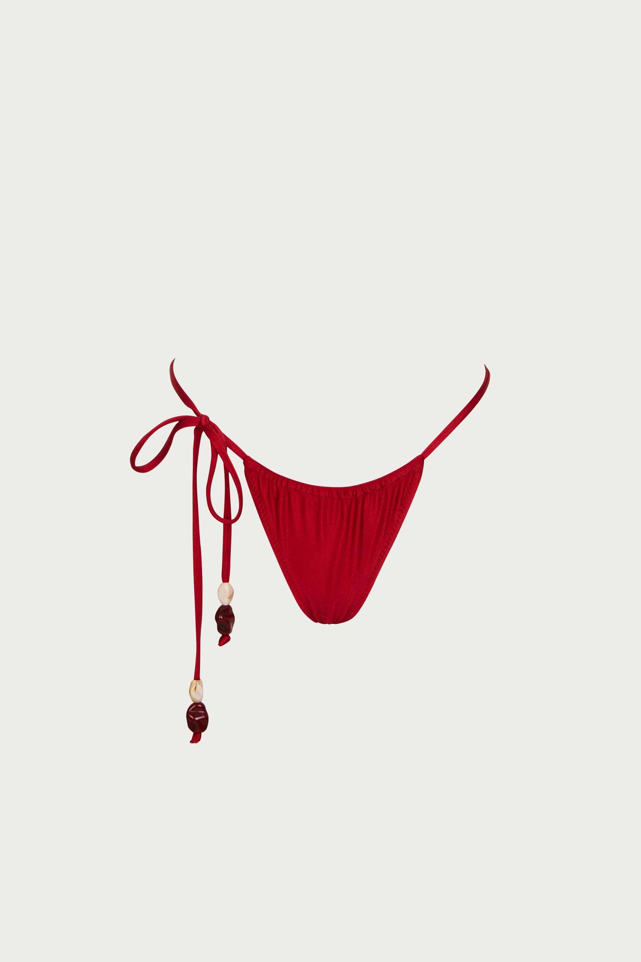 Stone Beaded String Bottom (Red)