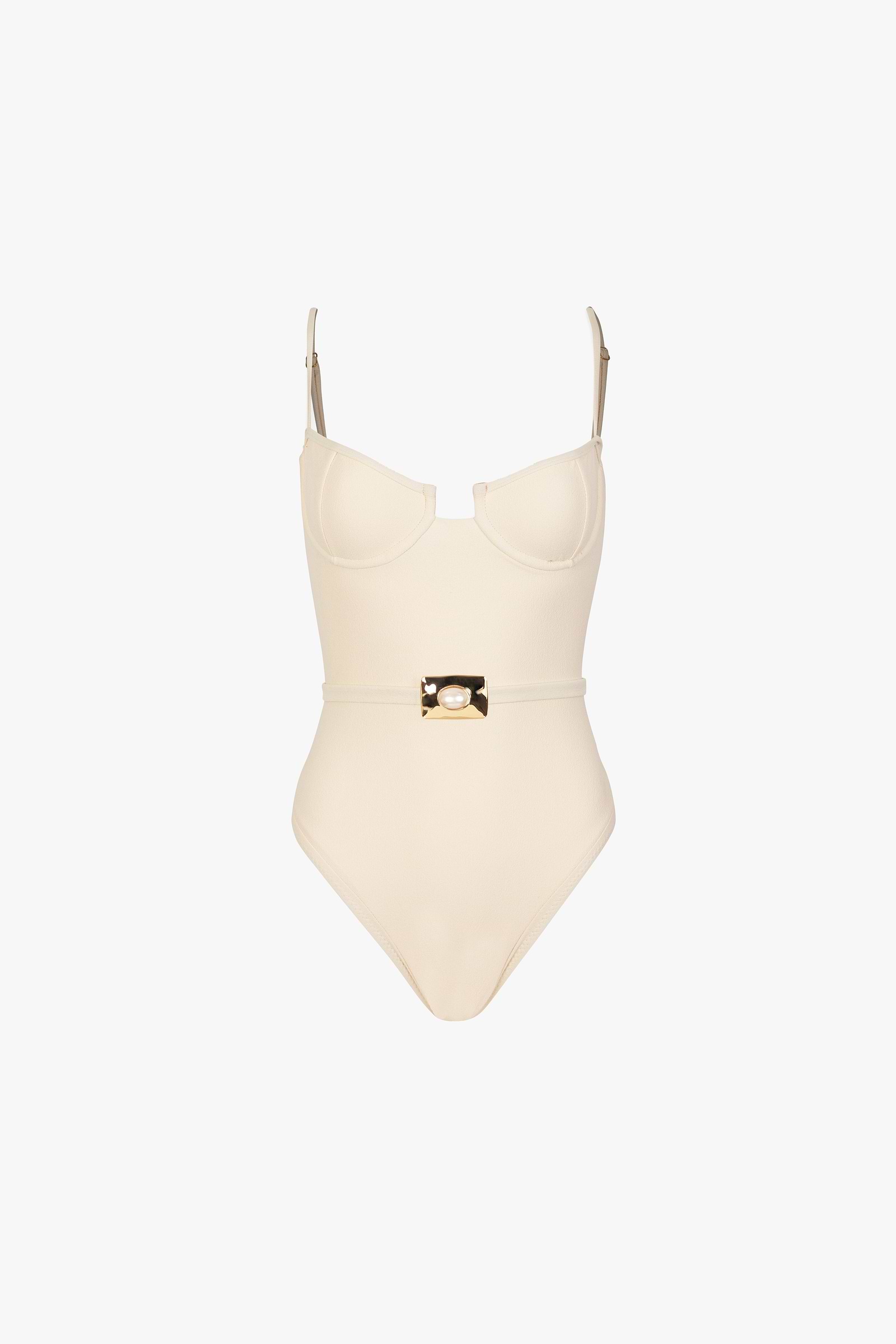 Hammered Pearl One Piece (Faux Suede Cream)
