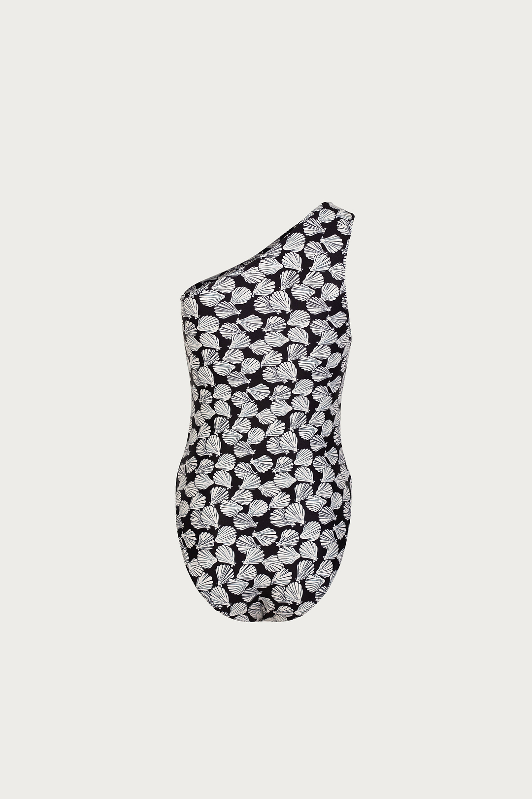 One Shoulder One Piece (Palm Beach Shell Black/Cream)