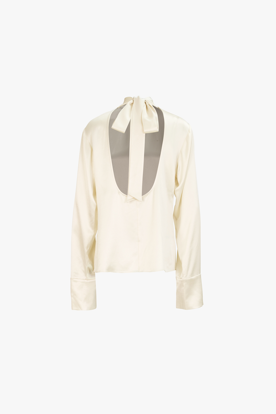 Silk Long Sleeve Blouse (Cream)