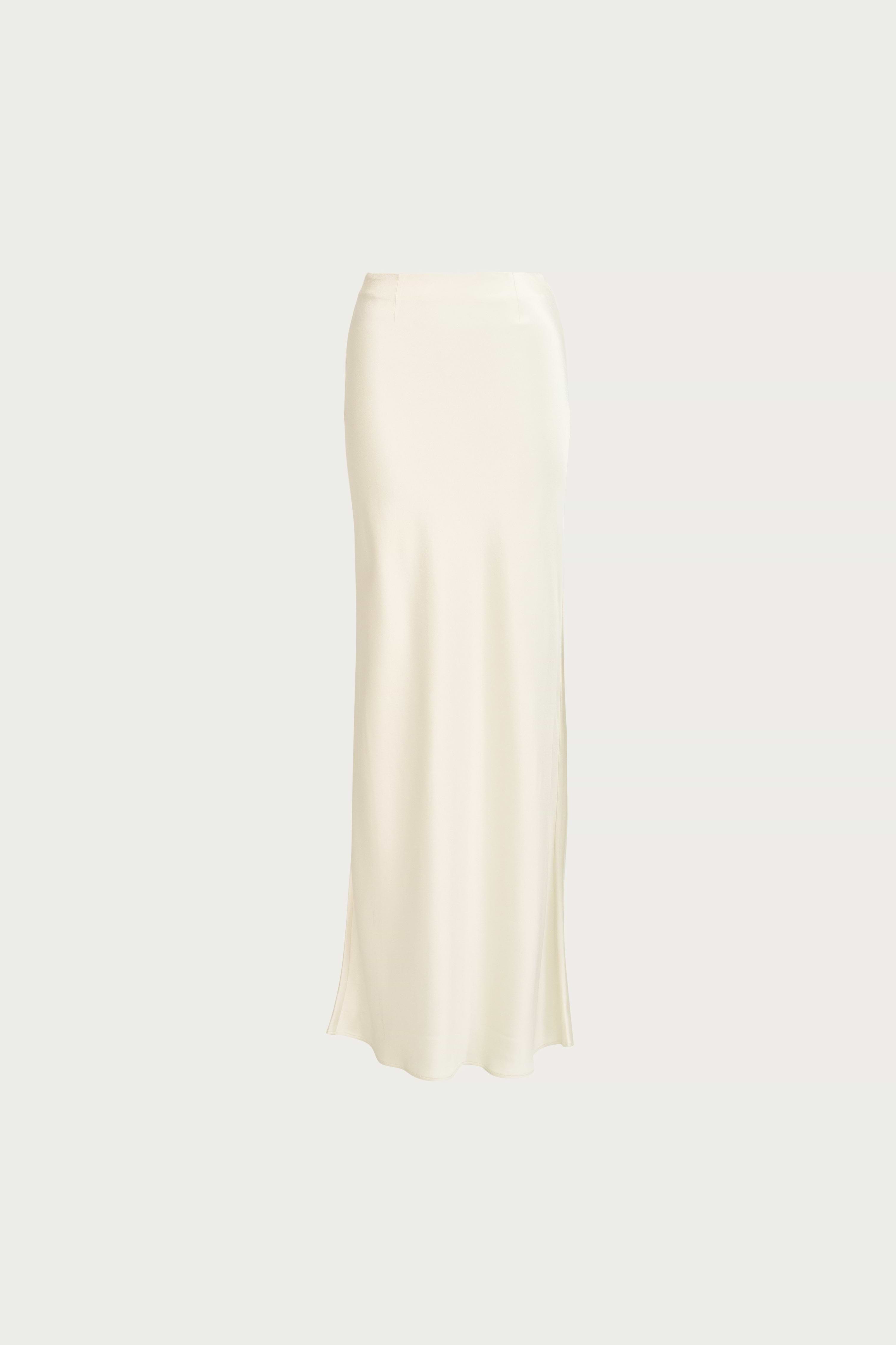 Satin Maxi Skirt (Cream)