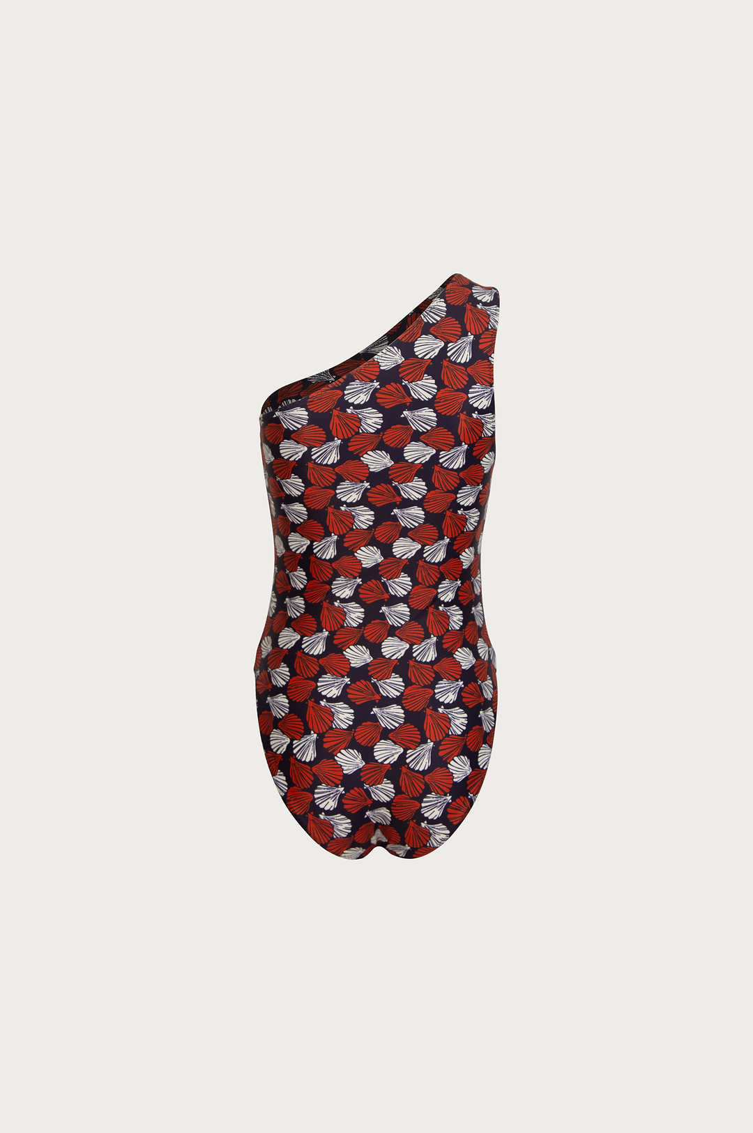 One Shoulder One Piece (Palm Beach Shell Navy/Orange/Cream)