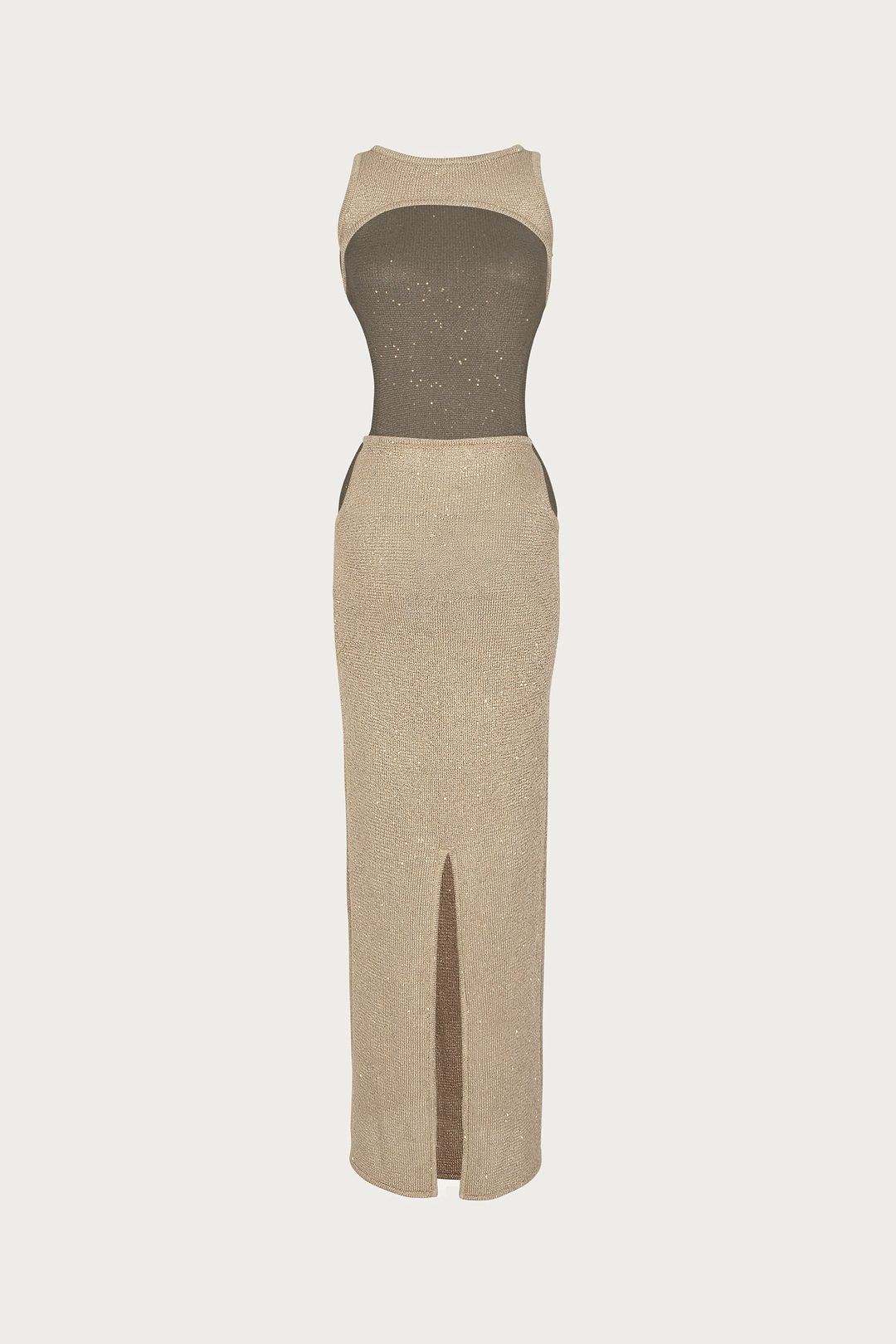 Tie Maxi Dress (Light Gold Sequin)