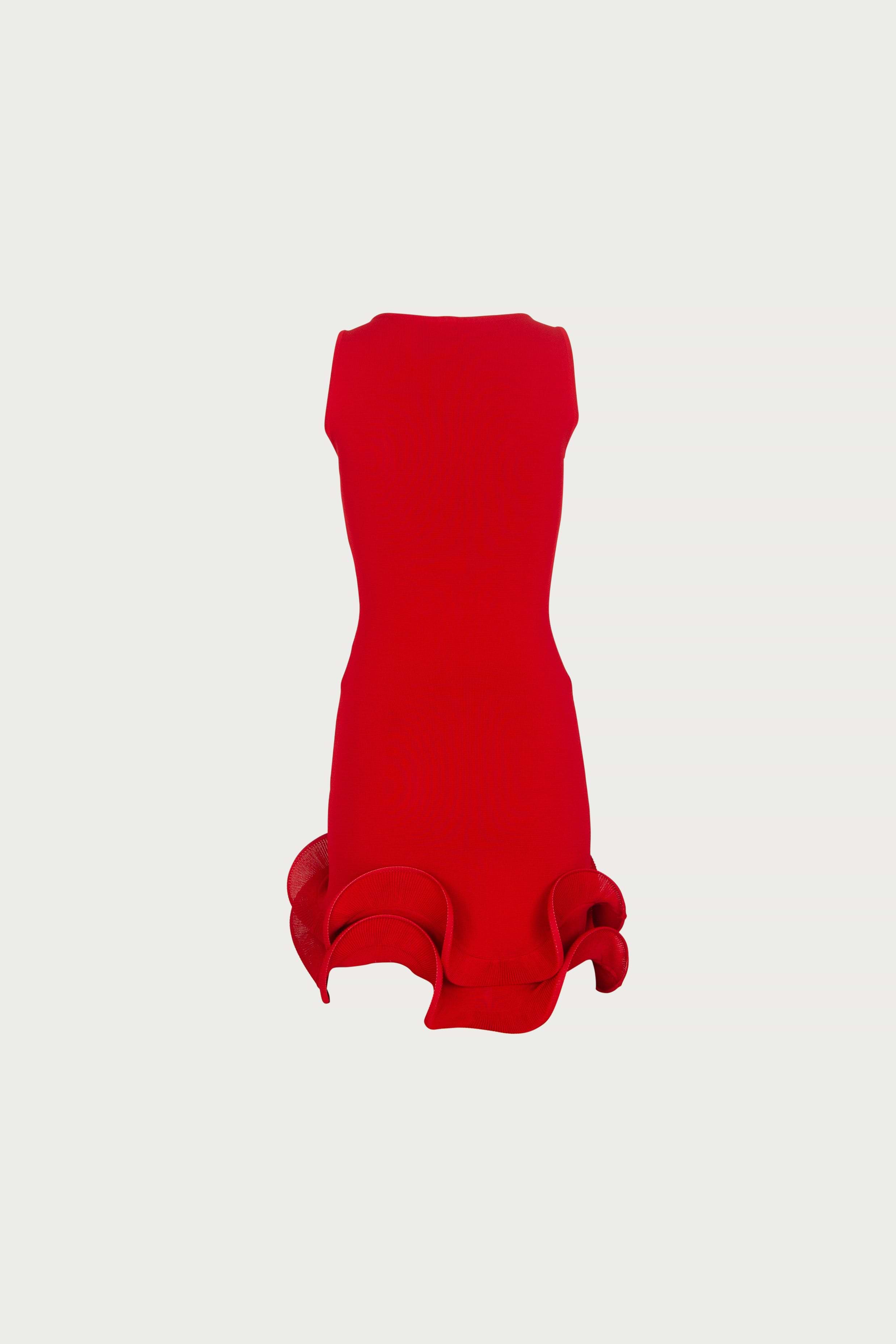 SAME Double Ruffle Hem Mini Dress | Red | Women's Dress