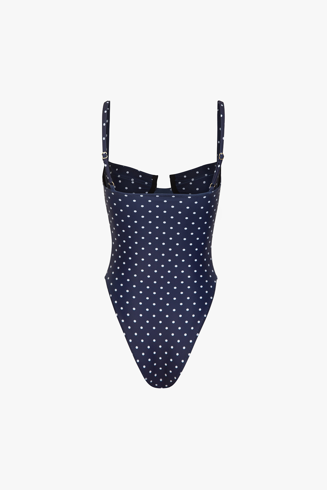 Bustier One Piece (Navy Cream Polka Dot)