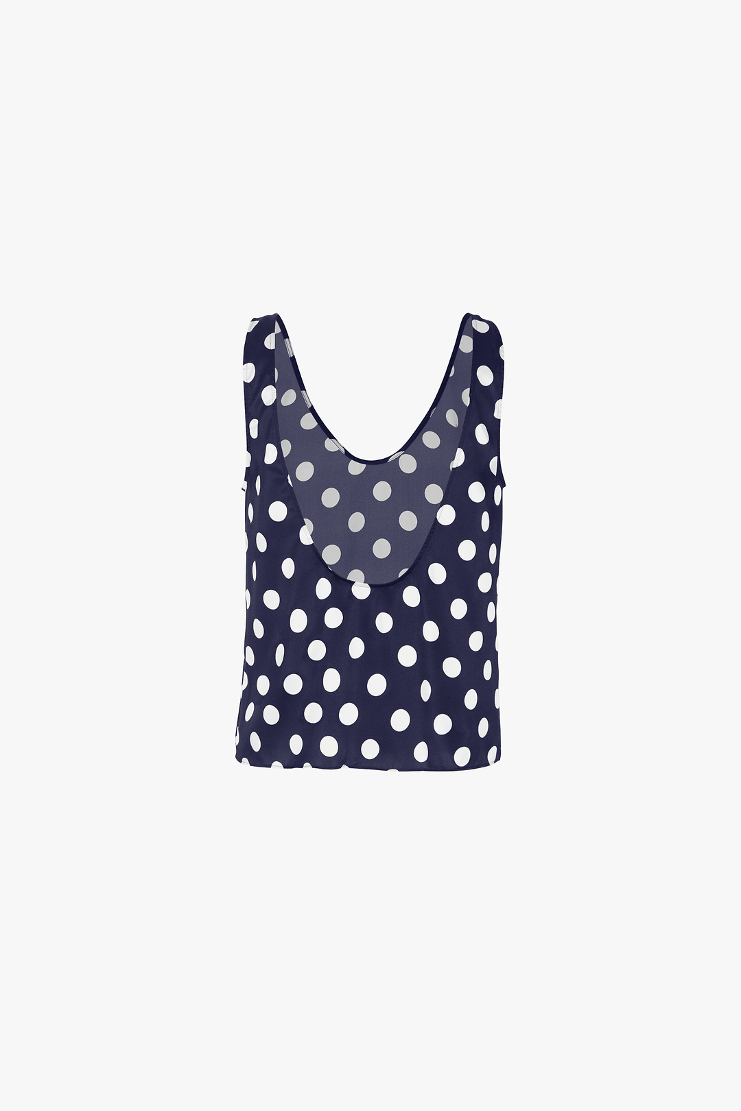 Silk Tank (Navy Polka Dot)