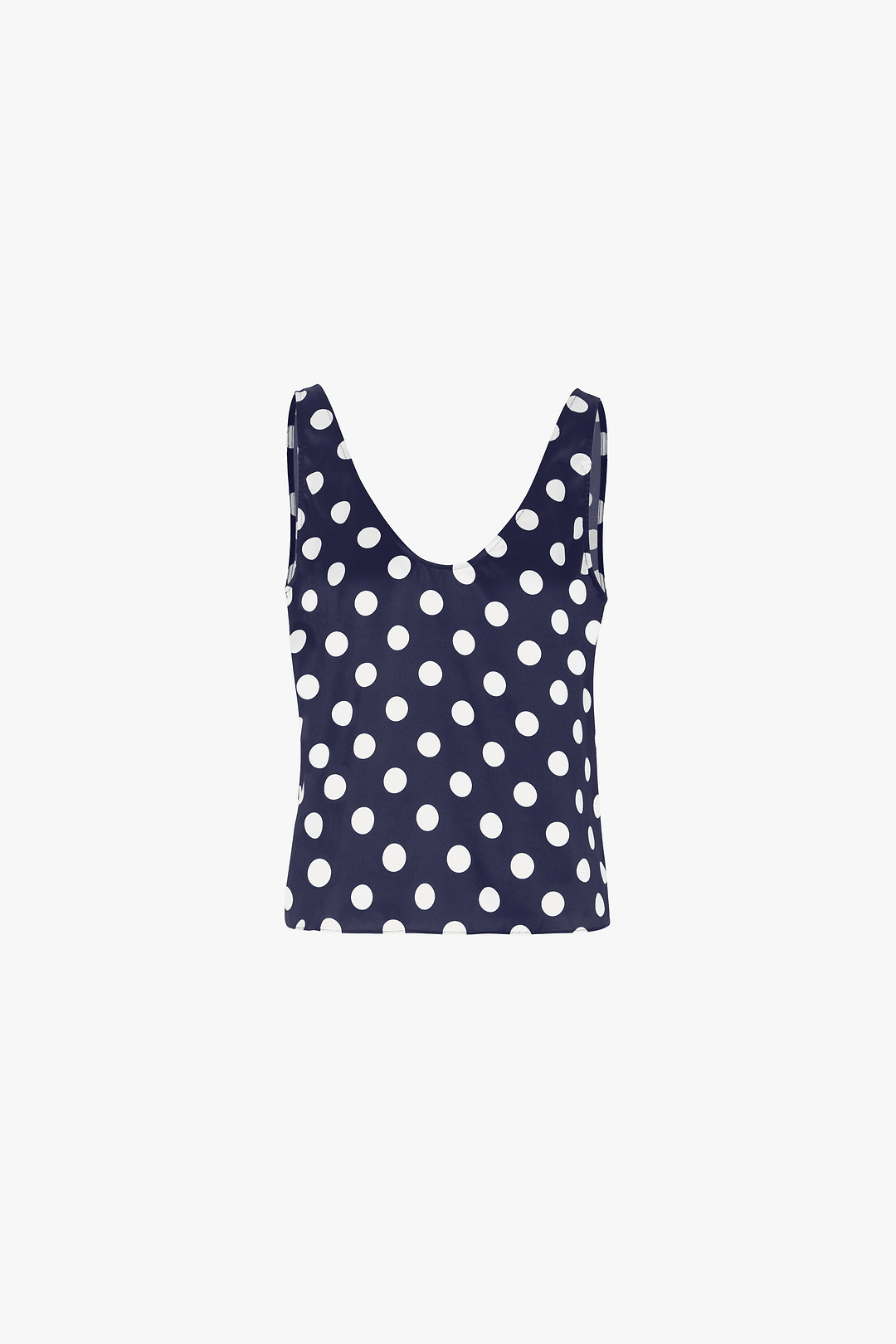 Silk Tank (Navy Polka Dot)