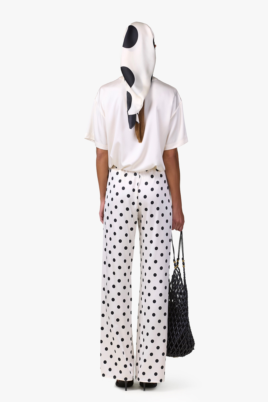 Silk Pant (Cream Polka Dot)