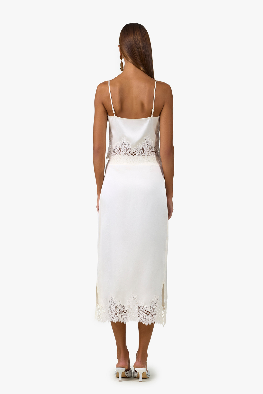 Lace Silk Tank (Cream)