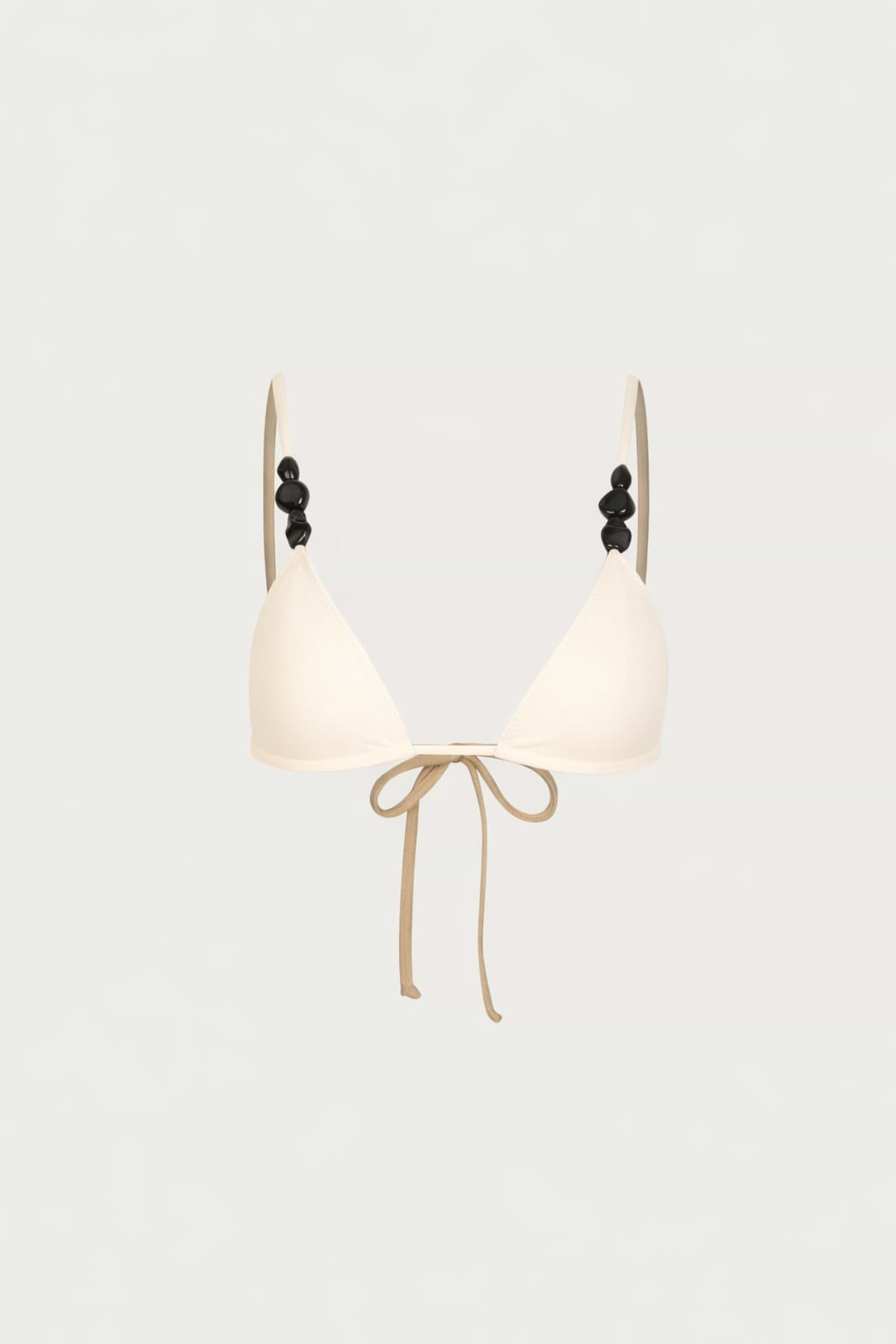 Stone Strap Triangle Top (Faux Suede Cream)