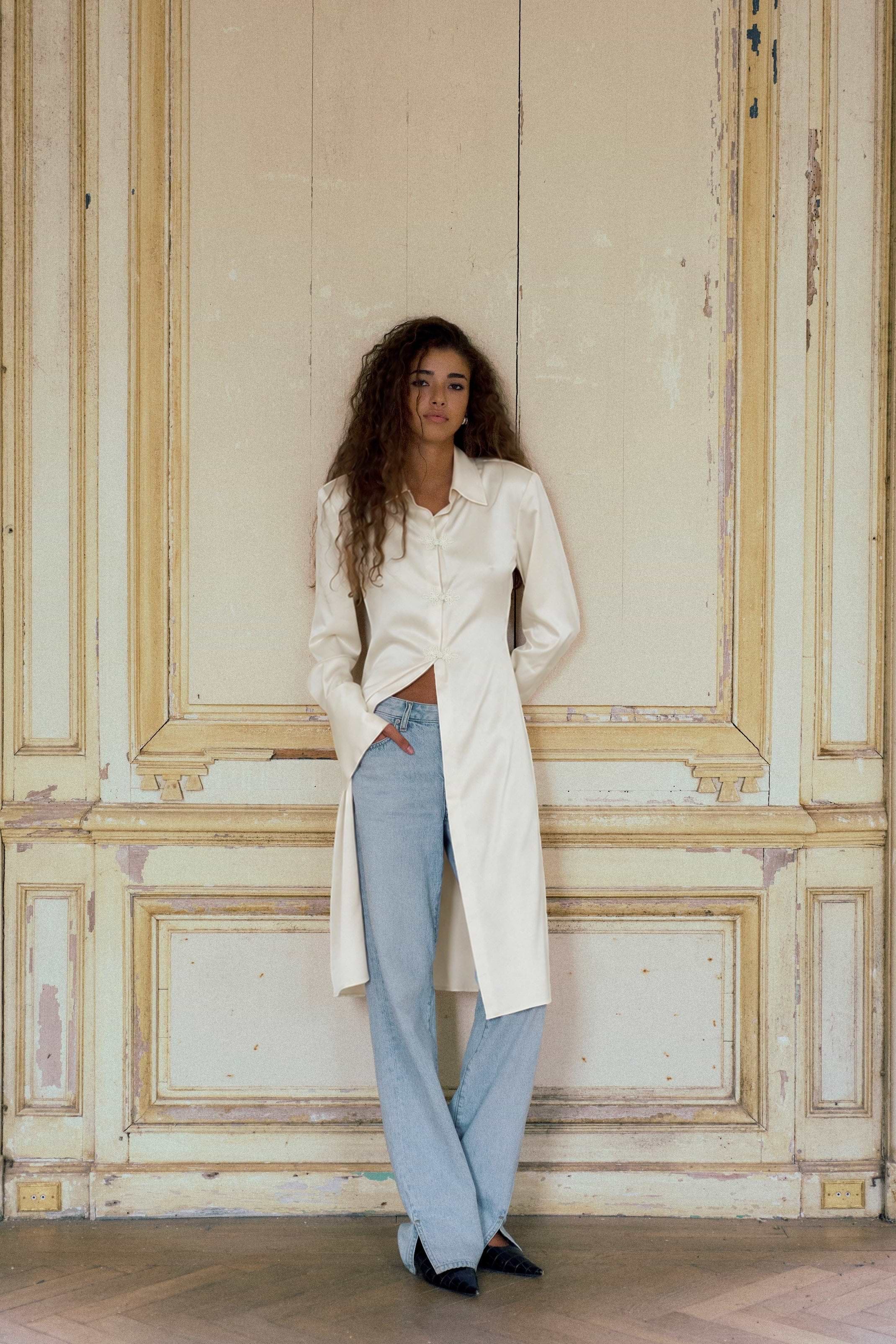 Tailored Silk Duster (Cream)