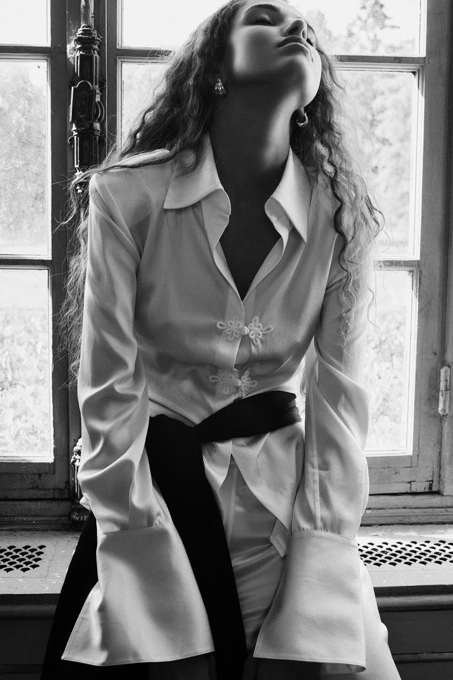 Tailored Silk Blouse (Cream)