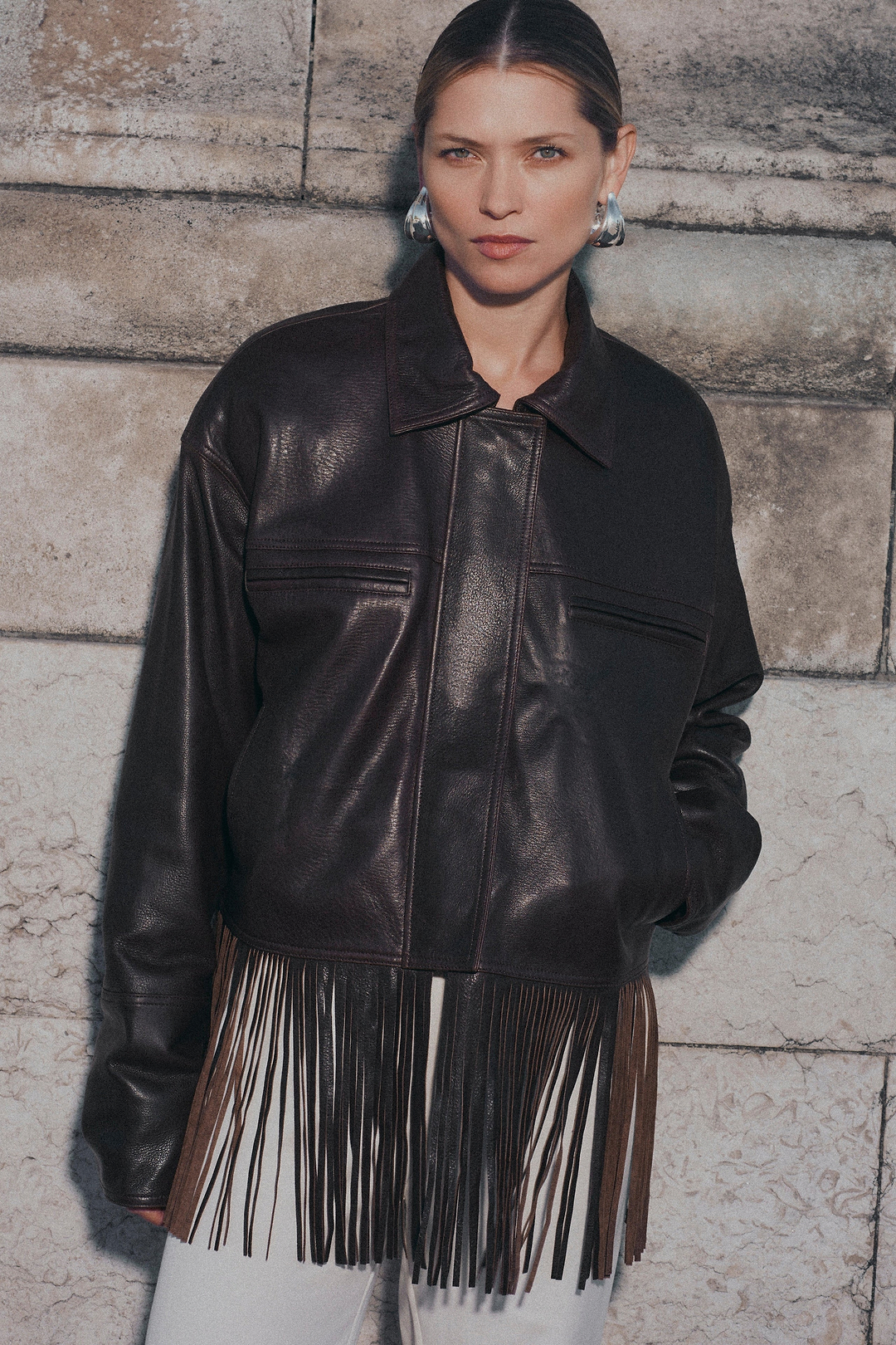The Leather Fringe Jacket (Espresso)