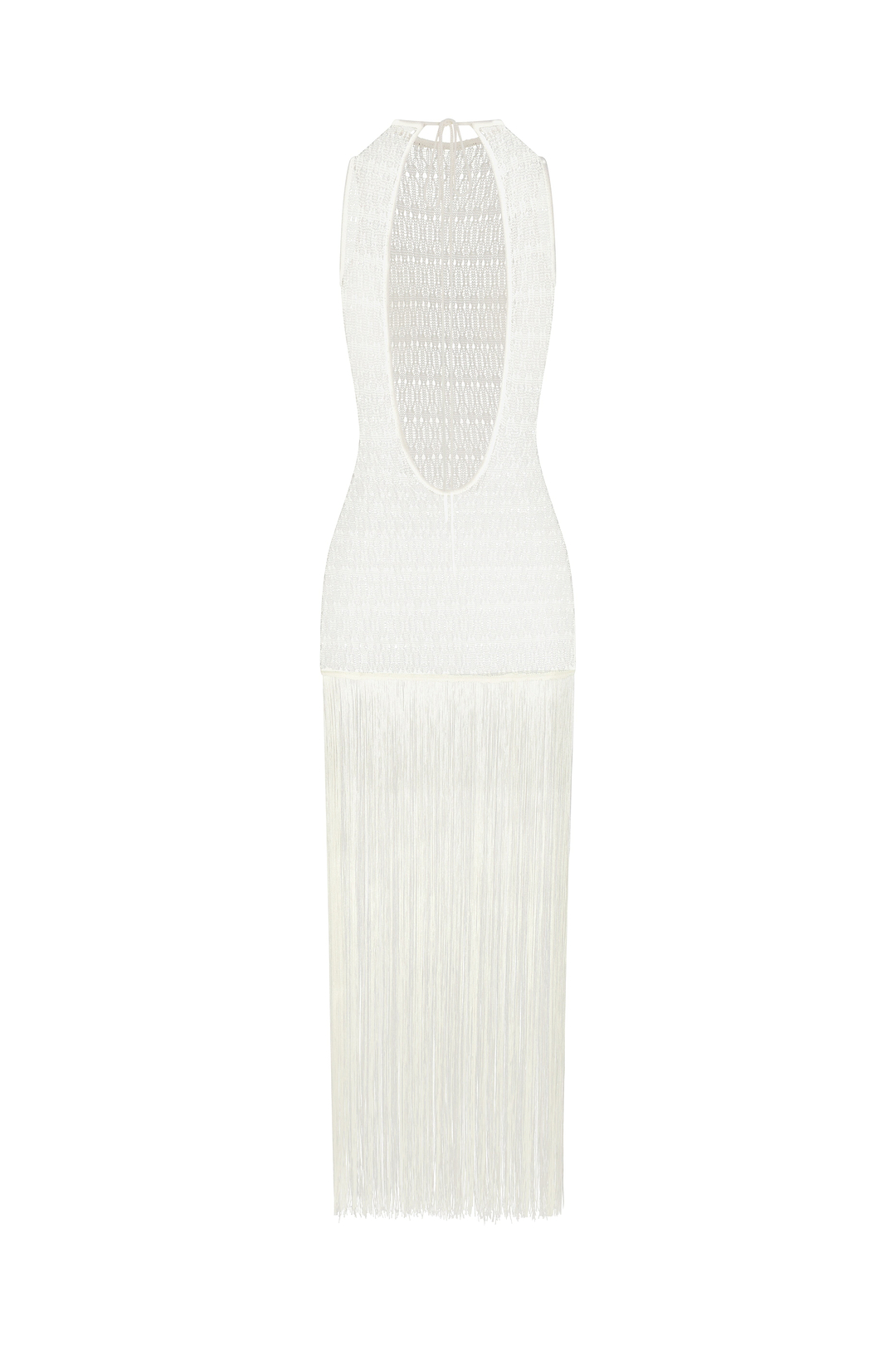 Fringe Knit Maxi Dress (Cream)