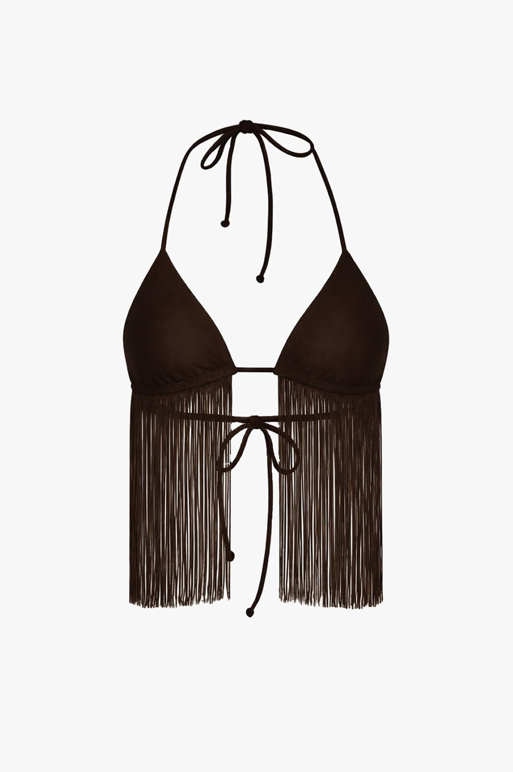 Fringe Triangle Top (Chocolate Brown)