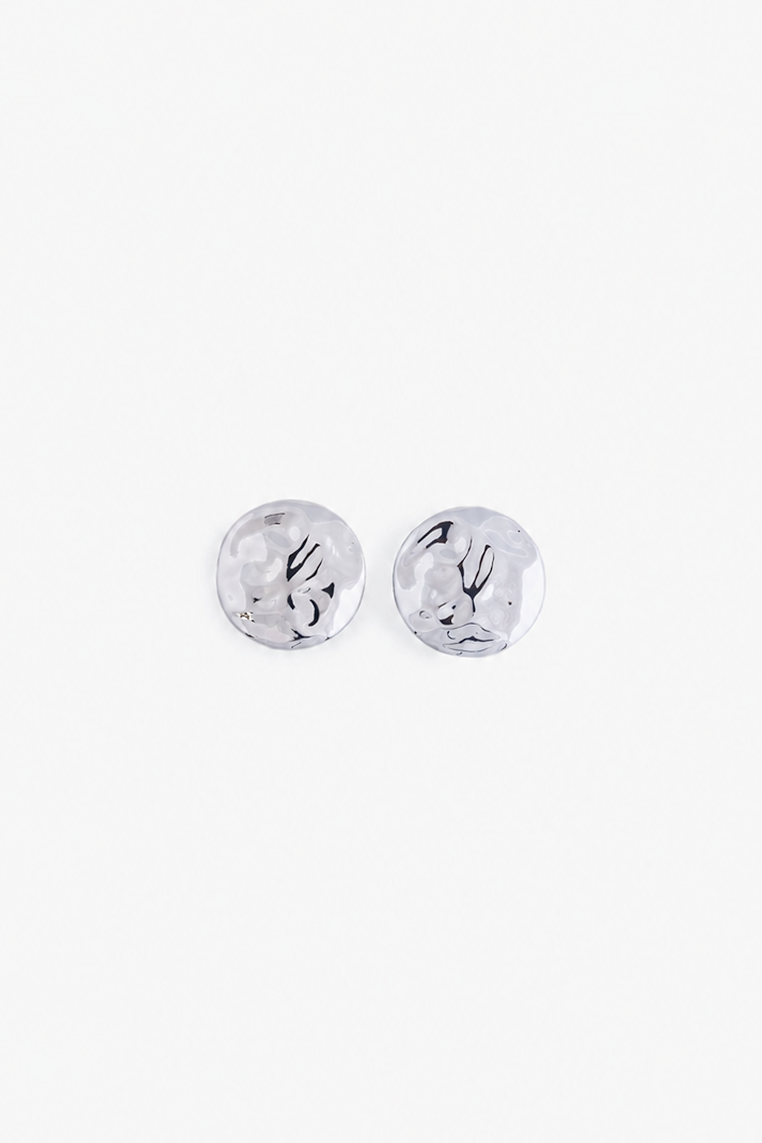 Small Hammered Disc Earring (Silver)
